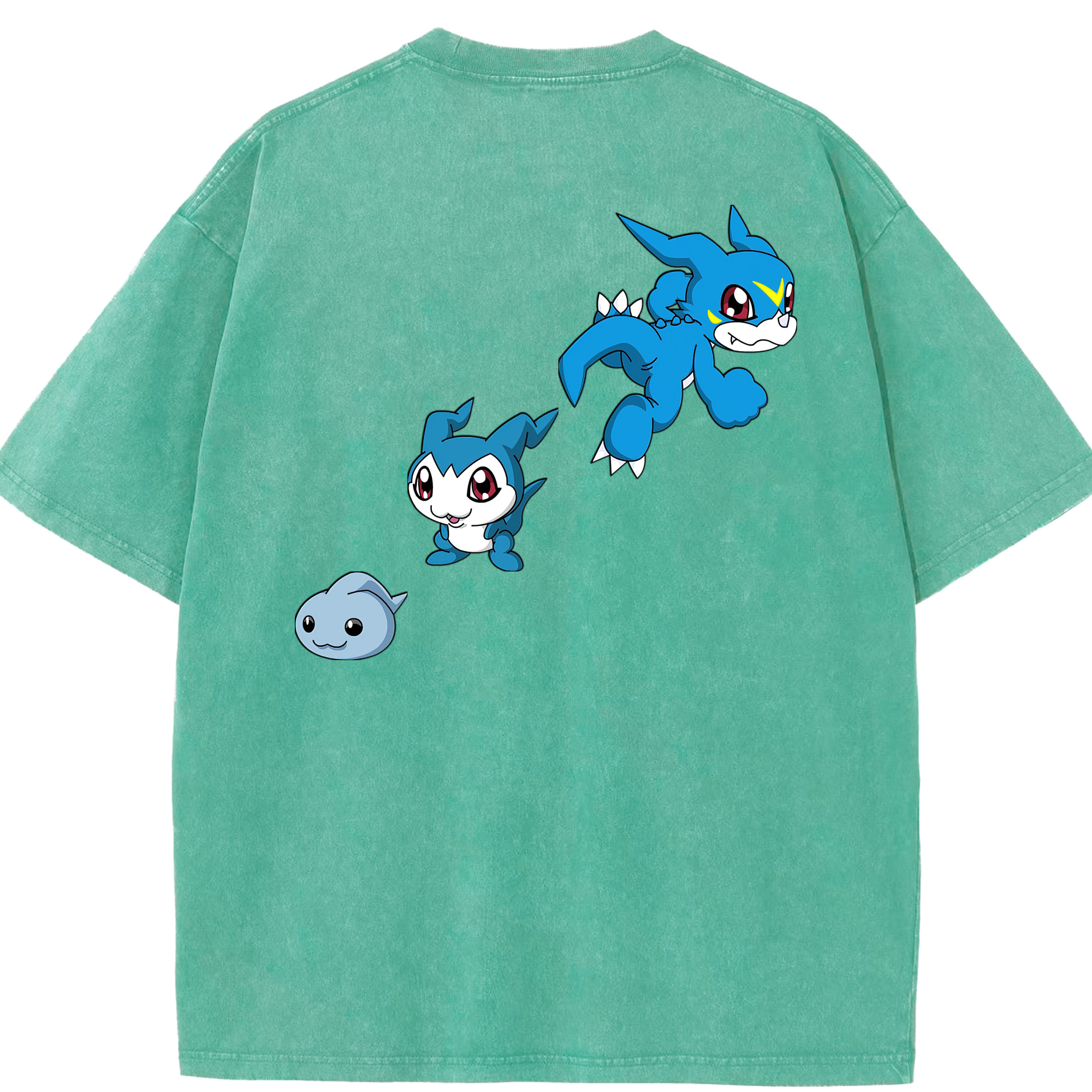 （画像用） Digimon デジタルモンスター/デジモン 綿100% ヴィンテージ風 半袖Tシャツ（背面プリント）